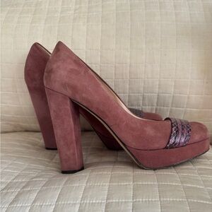 Furla Pink Suede Heels
